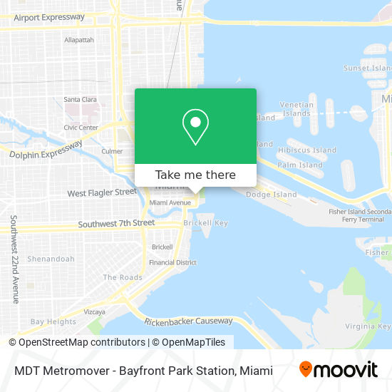 Mapa de MDT Metromover - Bayfront Park Station