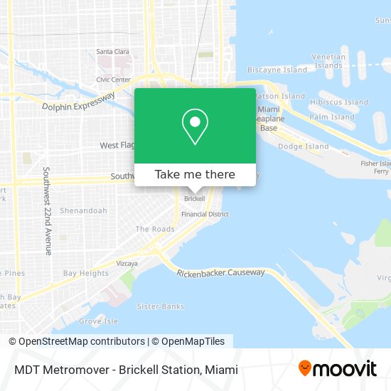 Mapa de MDT Metromover - Brickell Station