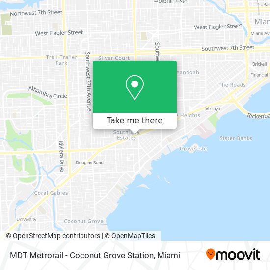 MDT Metrorail - Coconut Grove Station map