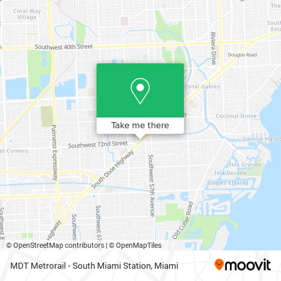 MDT Metrorail - South Miami Station map