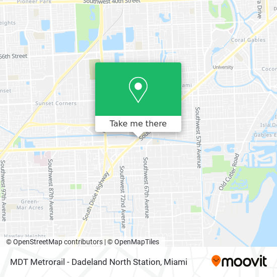 Mapa de MDT Metrorail - Dadeland North Station