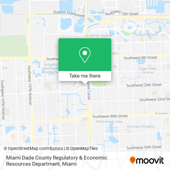 Miami Dade County Regulatory & Economic Resources Department map