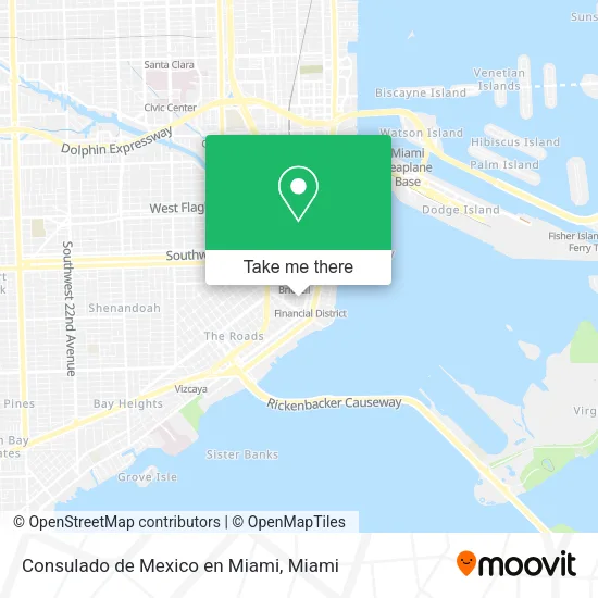 Consulado de Mexico en Miami map