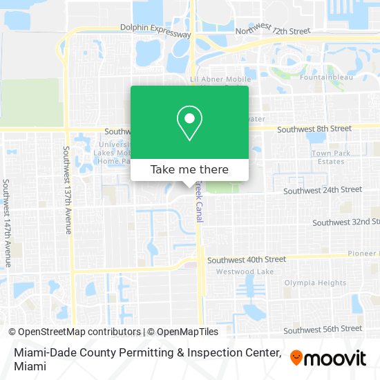 Miami-Dade County Permitting & Inspection Center map