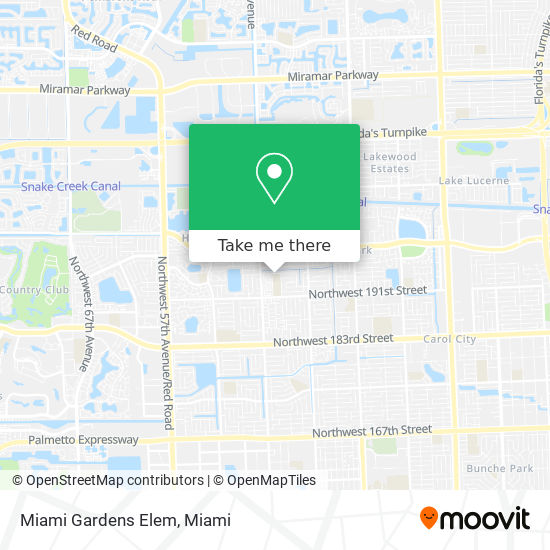 Mapa de Miami Gardens Elem
