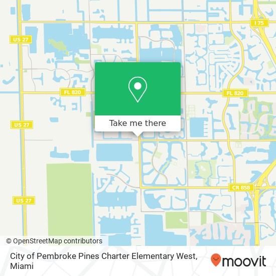 City of Pembroke Pines Charter Elementary West map
