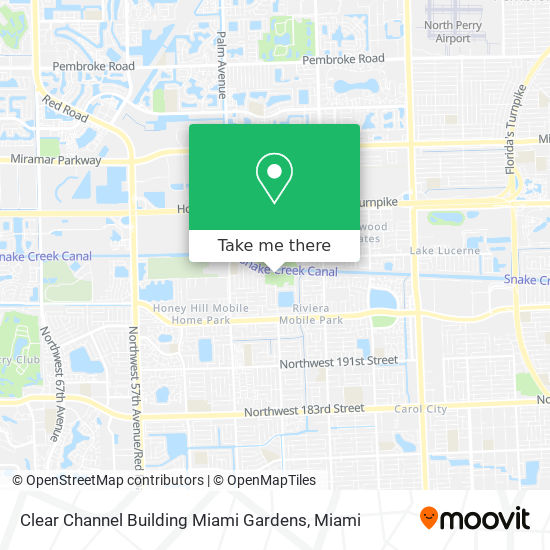 Clear Channel Building Miami Gardens map