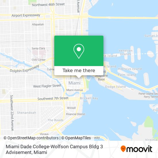Miami Dade College-Wolfson Campus Bldg 3 Advisement map
