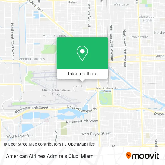 American Airlines Admirals Club map