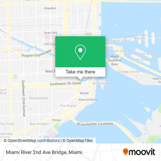 Miami River 2nd Ave Bridge map