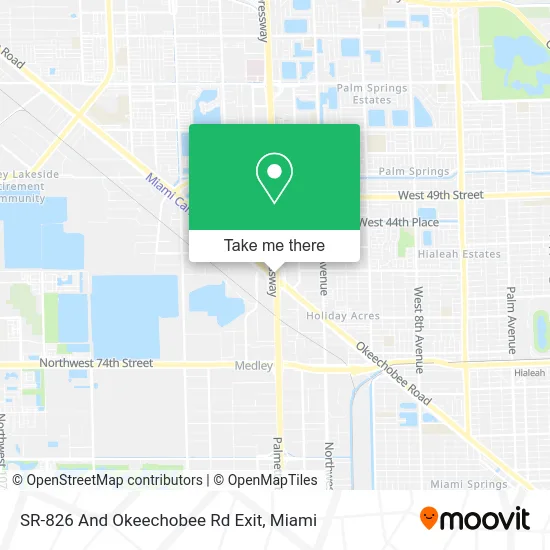 SR-826 And Okeechobee Rd Exit map