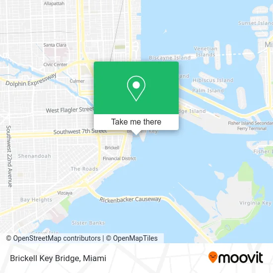 Brickell Key Bridge map