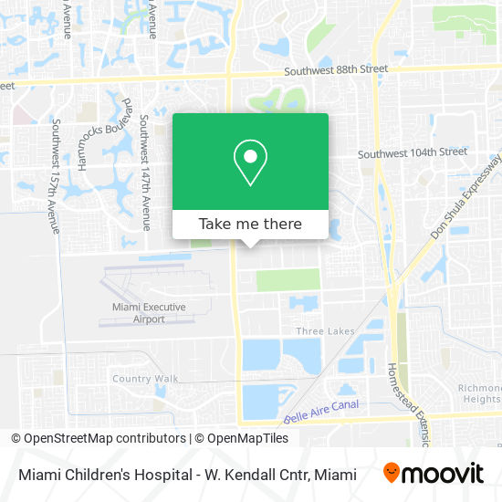 Miami Children's Hospital - W. Kendall Cntr map