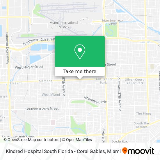 Kindred Hospital South Florida - Coral Gables map