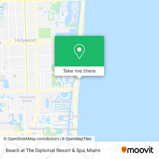 Beach at The Diplomat Resort & Spa map