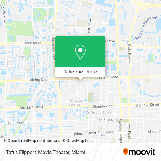 Taft's Flippers Movie Theater map