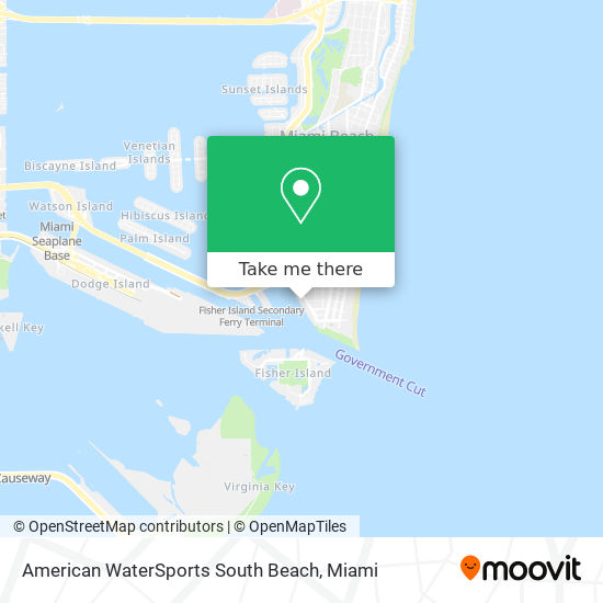 American WaterSports South Beach map