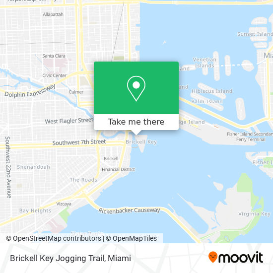 Brickell Key Jogging Trail map