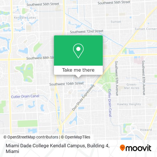 Miami Dade College Kendall Campus, Building 4 map