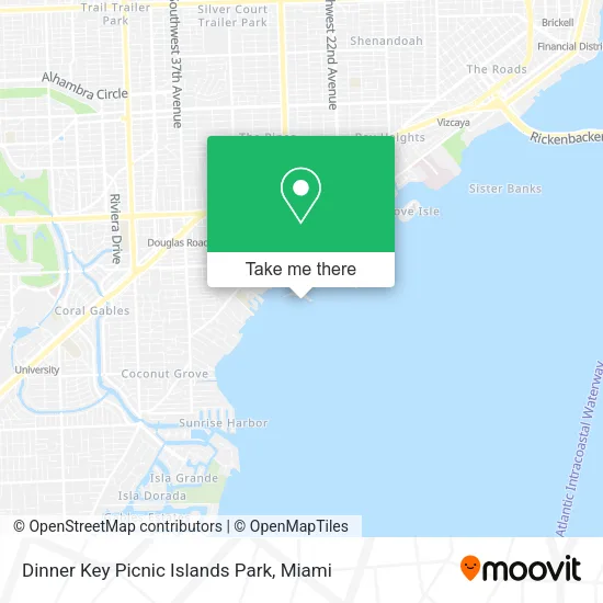 Mapa de Dinner Key Picnic Islands Park