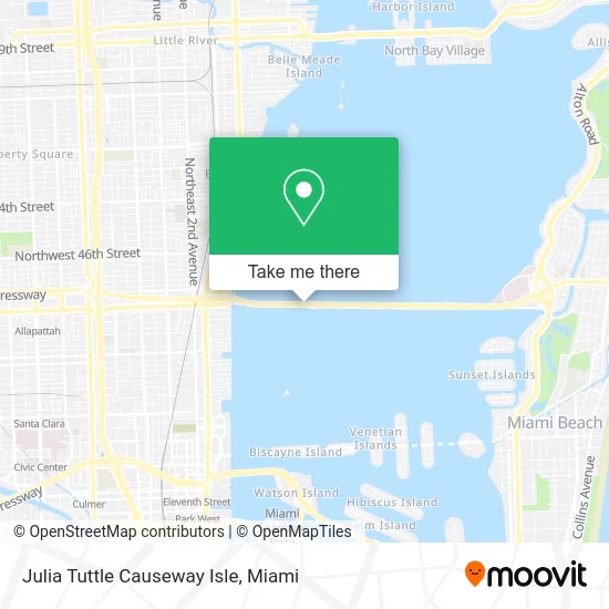 Julia Tuttle Causeway Isle map