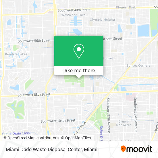 Mapa de Miami Dade Waste Disposal Center