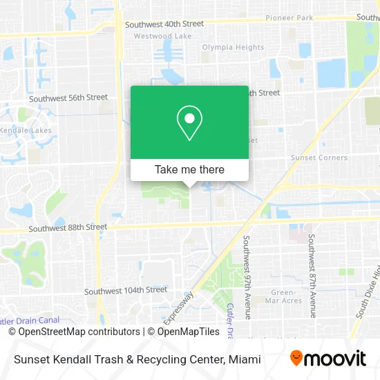 Sunset Kendall Trash & Recycling Center map