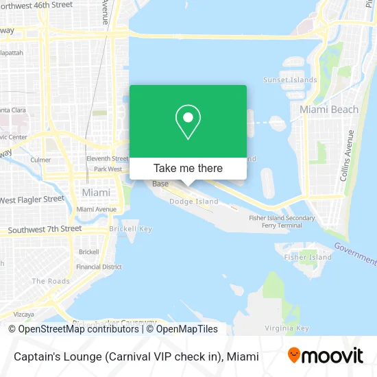 Mapa de Captain's Lounge (Carnival VIP check in)