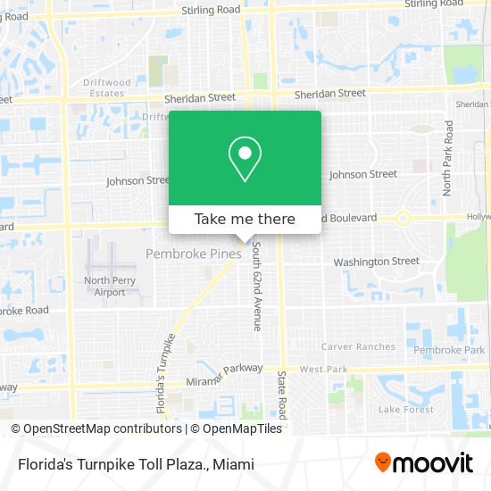 Florida's Turnpike Toll Plaza. map