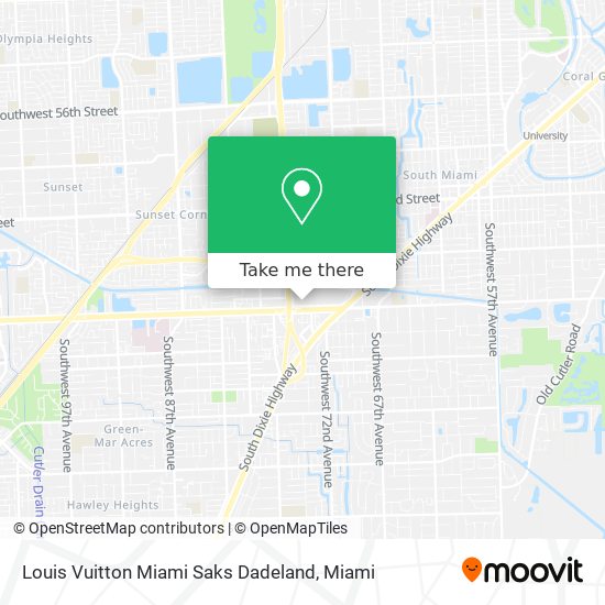 How to get to Louis Vuitton Miami Saks Dadeland in Kendall