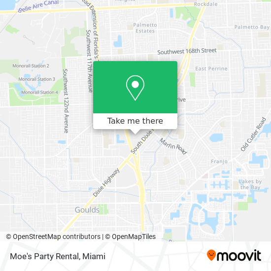 Moe's Party Rental map