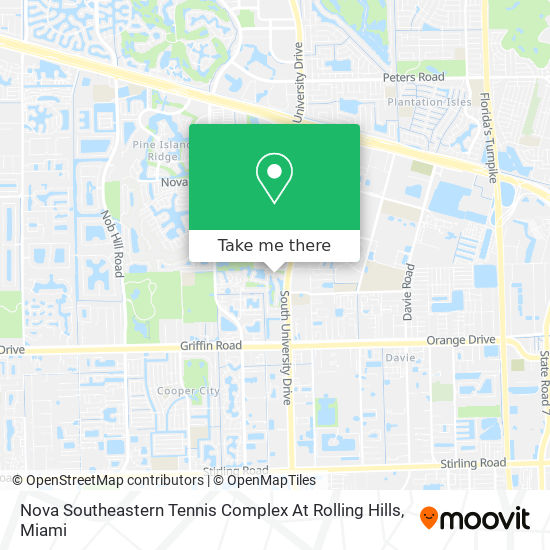 Nova Southeastern Tennis Complex At Rolling Hills map