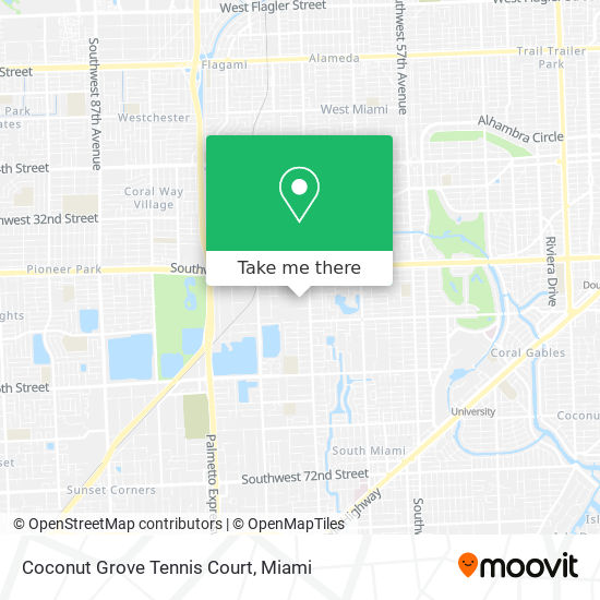Coconut Grove Tennis Court map