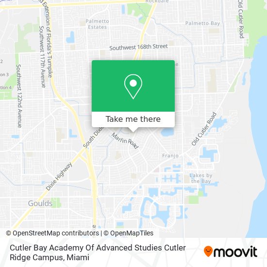 Mapa de Cutler Bay Academy Of Advanced Studies Cutler Ridge Campus