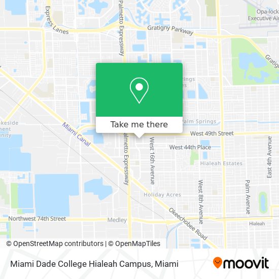 Mapa de Miami Dade College Hialeah Campus