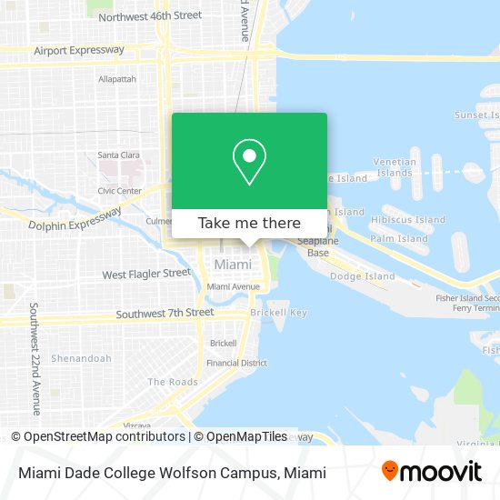 Miami Dade College Wolfson Campus map