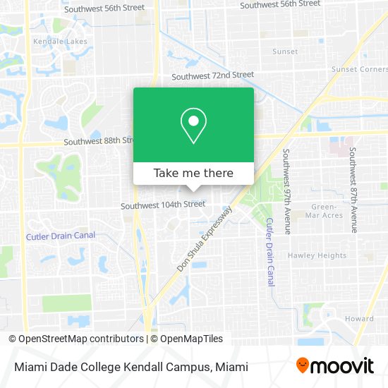 Mapa de Miami Dade College Kendall Campus