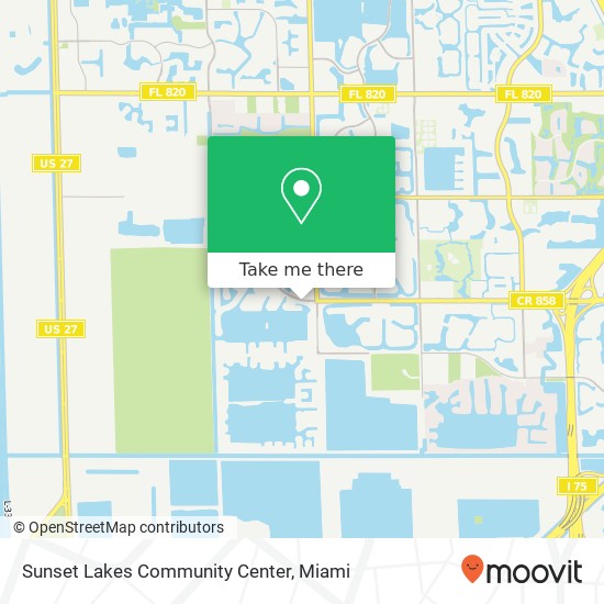 Sunset Lakes Community Center map