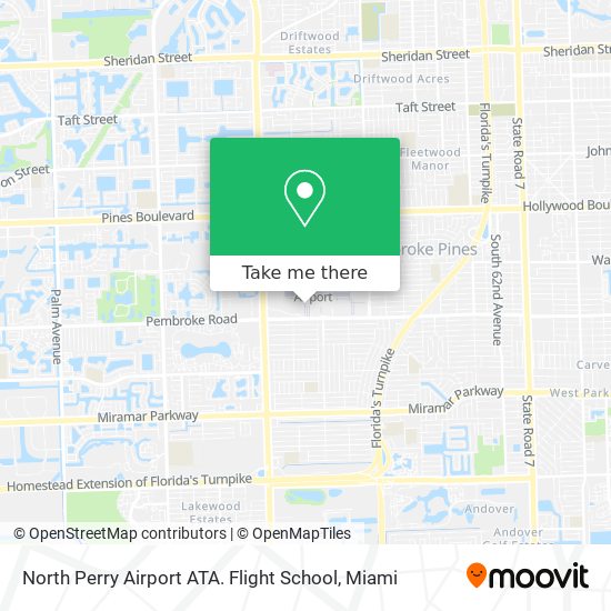 Mapa de North Perry Airport ATA. Flight School