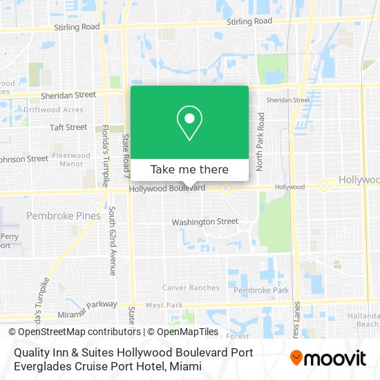 Mapa de Quality Inn & Suites Hollywood Boulevard Port Everglades Cruise Port Hotel