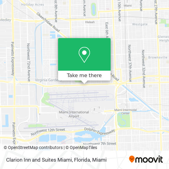 Clarion Inn and Suites Miami, Florida map