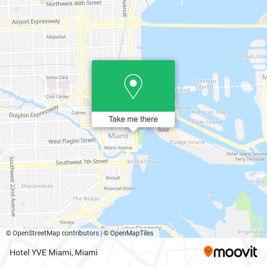 Hotel YVE Miami map