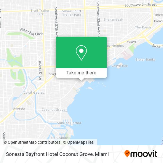 Sonesta Bayfront Hotel Coconut Grove map