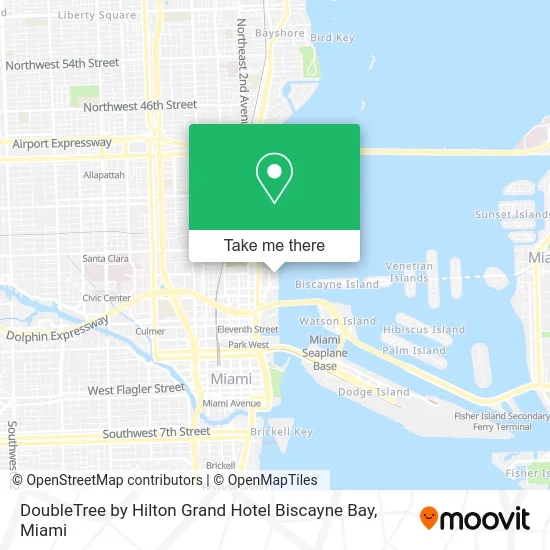 DoubleTree by Hilton Grand Hotel Biscayne Bay map
