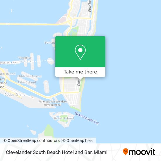 Mapa de Clevelander South Beach Hotel and Bar