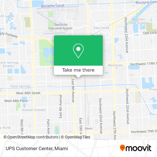 UPS Customer Center map