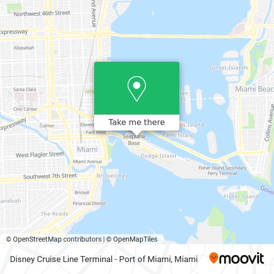 Disney Cruise Line Terminal - Port of Miami map