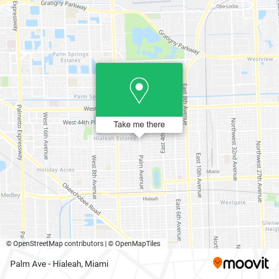 Palm Ave - Hialeah map