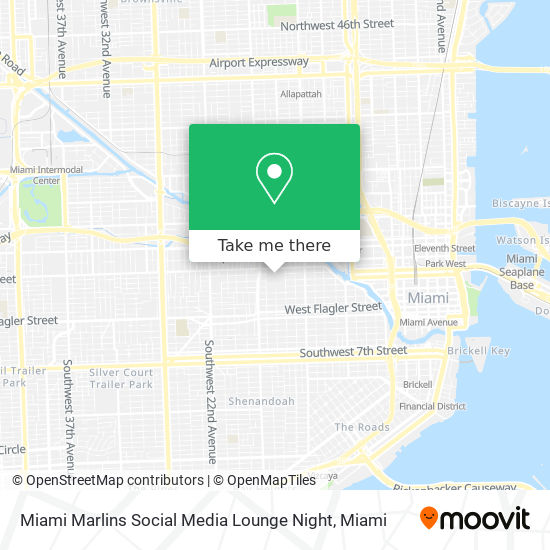 Mapa de Miami Marlins Social Media Lounge Night
