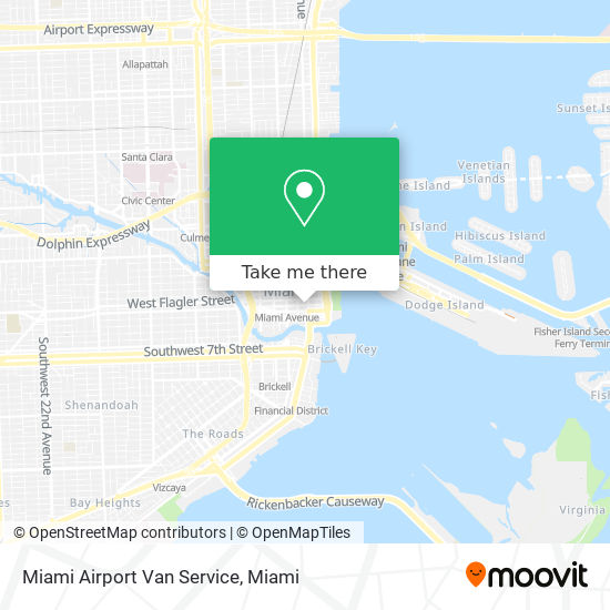 Mapa de Miami Airport Van Service